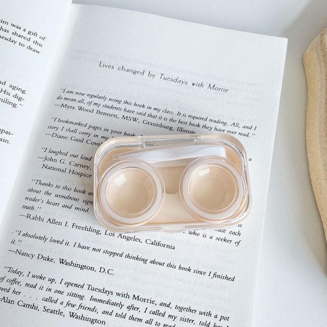 Rabbit Contact Lens Case Plastic Hard Contact Lenses Box Cute Eyeglass Case Lens Container Christmas Gift Mini Contact Lenses Soak Storage Kit With Tweezer Lens Remover And Inserter Tool Double-Desk Design