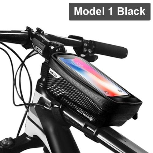 Rainproof Bicycle Bag Frame Front Top Tube Cycling Bag Reflective 6.5in Phone Case Touchscreen Bag Bike Accessories Bike Phone Bag Bicycle Bag Front Frame Pouch Top Tube Pouch Waterproof Bike Holder Accessories Bag Mount Handlebar Cell Phone