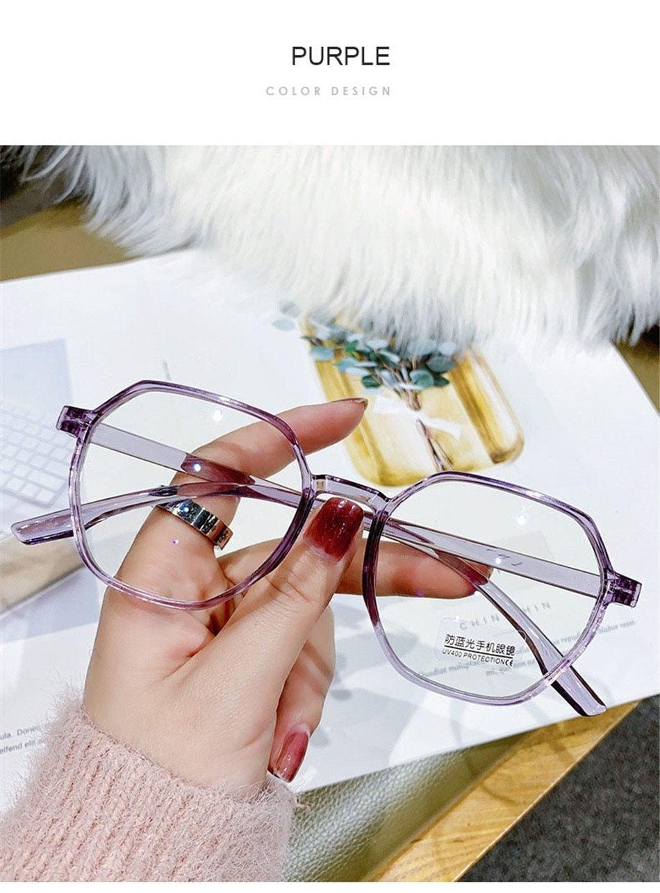 Reading Glasses Ultralight Polygon Eyeglasses Frame Women MeMens Metal Round Square Frame Glasses Anti Eyestrain Computer Reading TV Glasses Stylish  Frame Anti Glare 0+1.0...+ 4.0