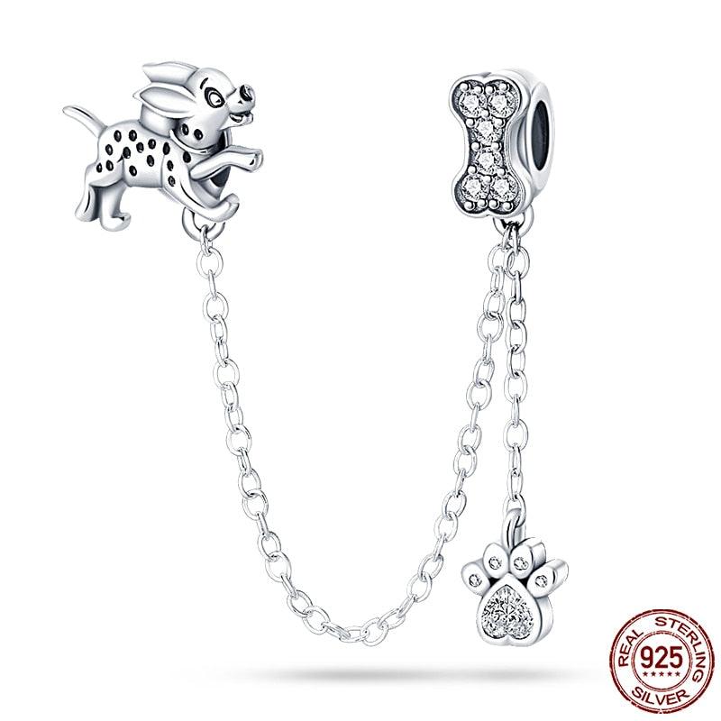 Real 925 Sterling Silver Stars & Moon Sunflower Safety Chains Spacer Beads Charms Fit 925 Original Bracelets Jewelry Charms Fit for Bracelet Jewelry Accessories