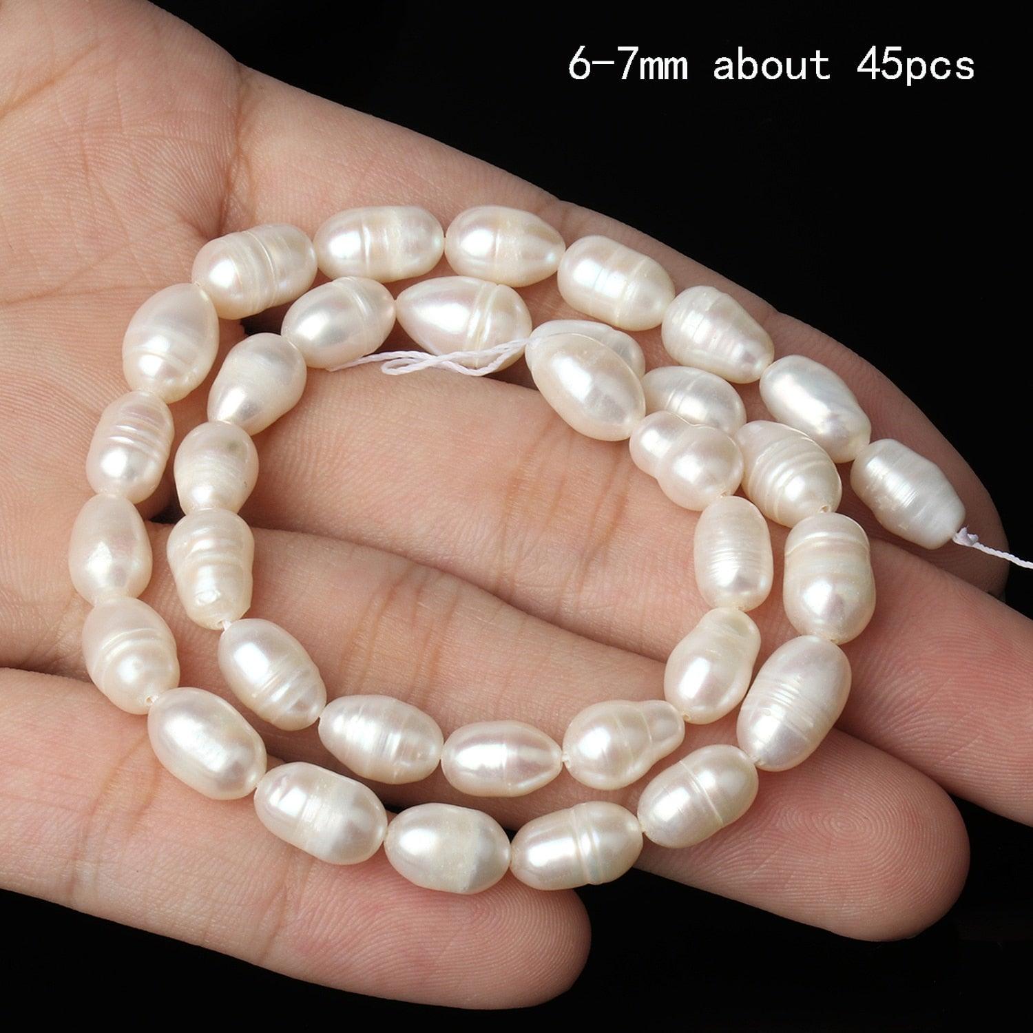 Real Natural Freshwater Pearl Beads Baroque Punch Oval Loose Beads for Jewelry Making Bracelet Necklace Handmade Crafts Cultured Freshwater Pearl Beads Cultured Pearl Beads For Jewelry Making