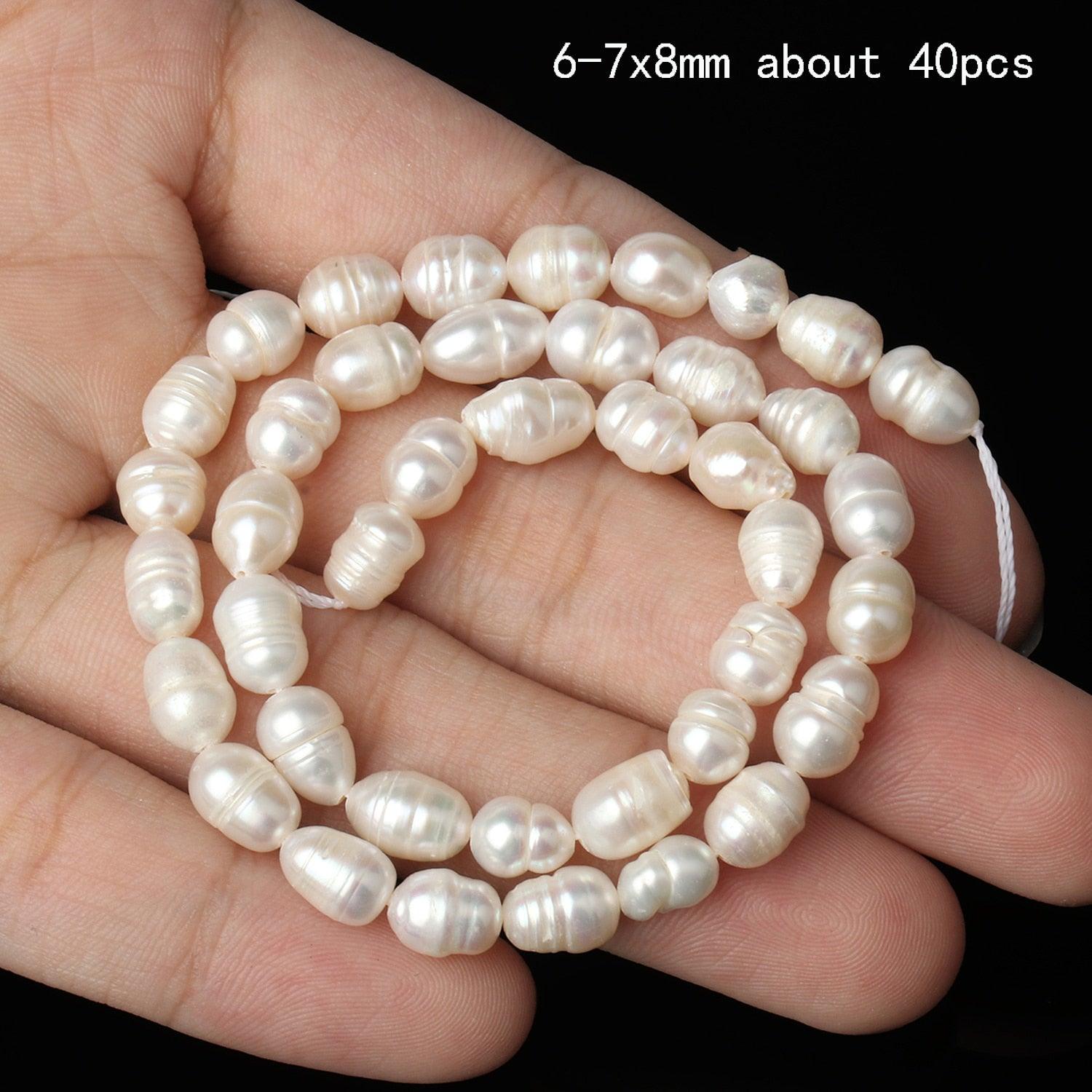 Real Natural Freshwater Pearl Beads Baroque Punch Oval Loose Beads for Jewelry Making Bracelet Necklace Handmade Crafts Cultured Freshwater Pearl Beads Cultured Pearl Beads For Jewelry Making