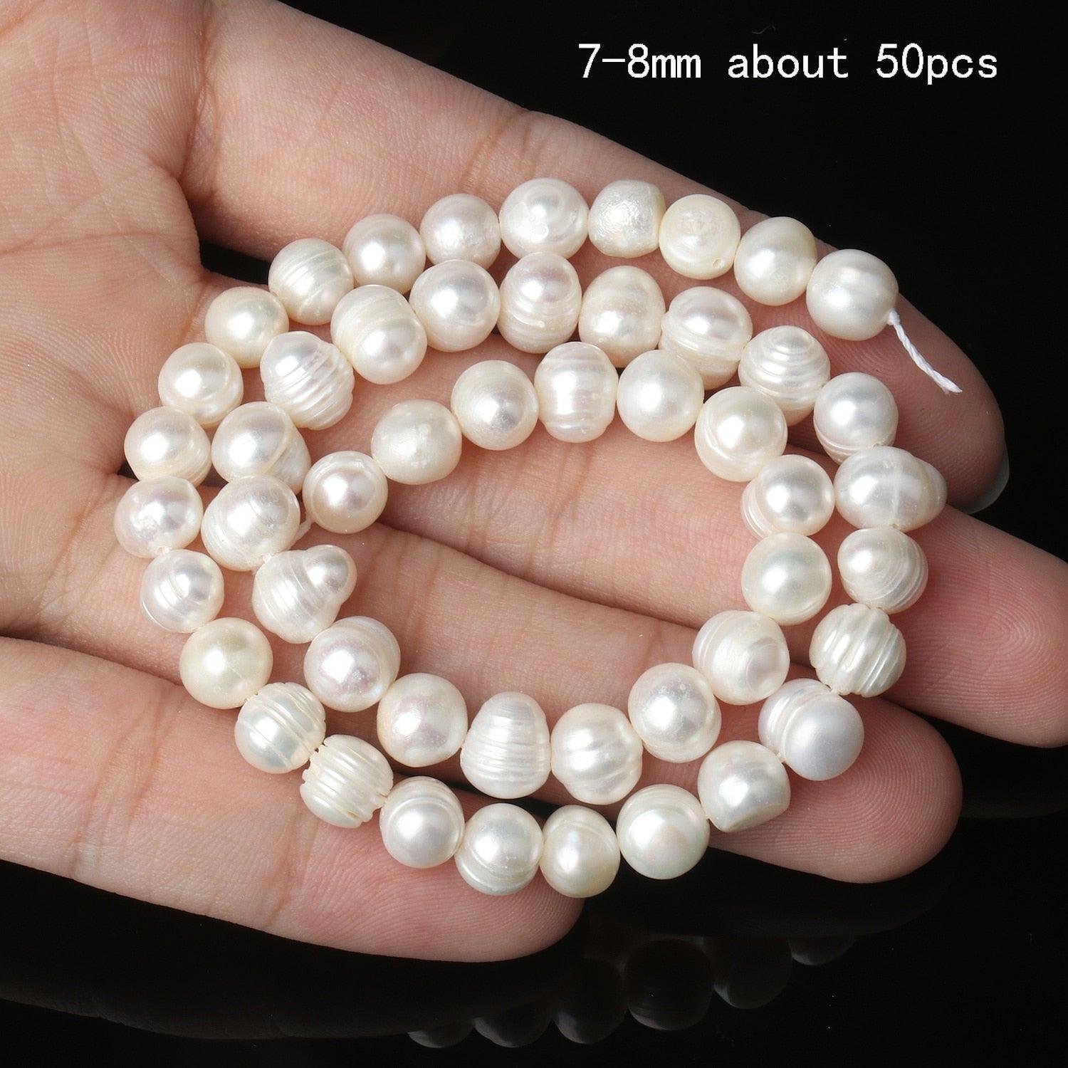 Real Natural Freshwater Pearl Beads Baroque Punch Oval Loose Beads for Jewelry Making Bracelet Necklace Handmade Crafts Cultured Freshwater Pearl Beads Cultured Pearl Beads For Jewelry Making