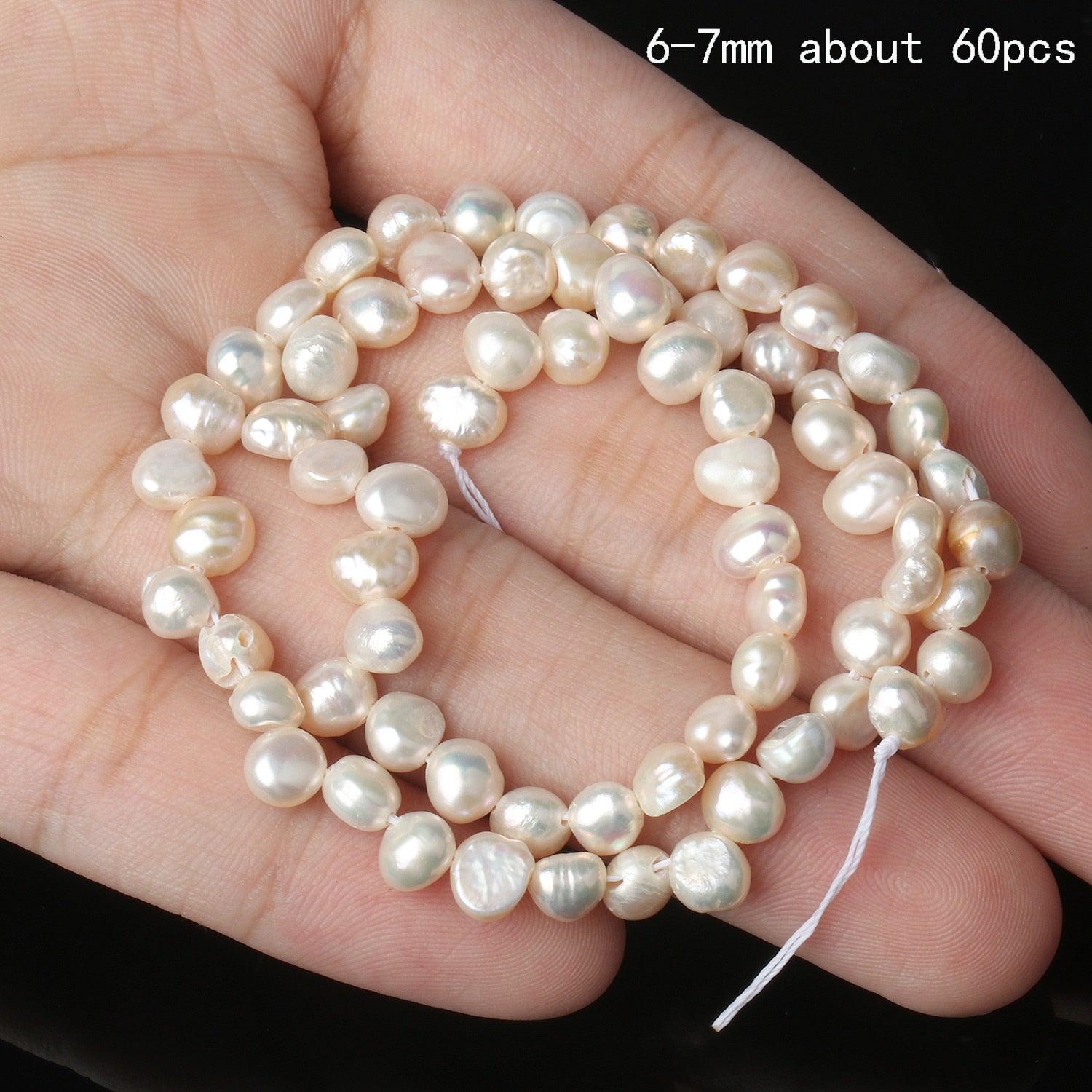 Real Natural Freshwater Pearl Beads Baroque Punch Oval Loose Beads for Jewelry Making Bracelet Necklace Handmade Crafts Cultured Freshwater Pearl Beads Cultured Pearl Beads For Jewelry Making