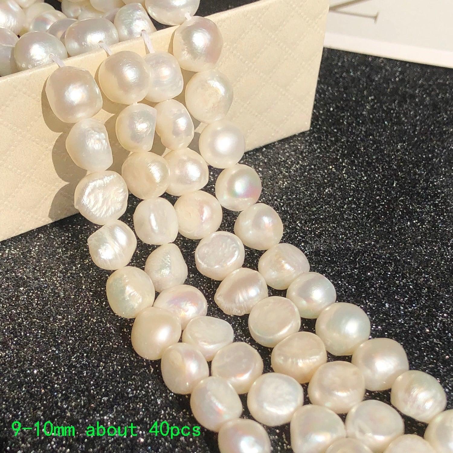 Real Natural Freshwater Pearl Beads Baroque Punch Oval Loose Beads for Jewelry Making Bracelet Necklace Handmade Crafts Cultured Freshwater Pearl Beads Cultured Pearl Beads For Jewelry Making