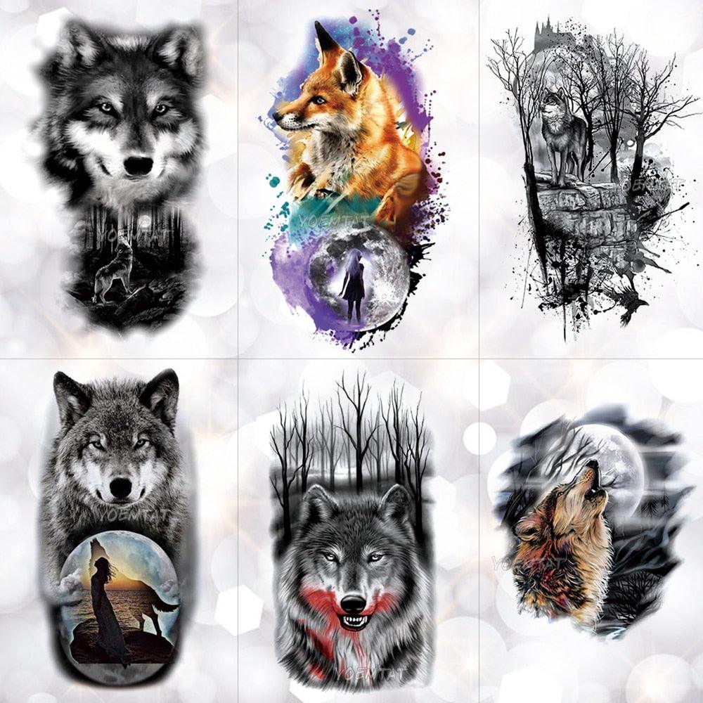 Realistic 3D Wolf Moon Temporary Tattoo Sticker Waterproof Stylish Body New Luxury Animal Tattoo For Men Women - STEVVEX Beauty - 103, 3D Tattoo, Animal Tattoo, Arm Tattoo, Beauty, Big Tattoo, Black Tattoos, Body Tattoo, Boys Tattoo, Colorful Tattoo, Fashion Tattoo, Fox Tattoo, Leg Tattoo, Luxury Tattoo, Men Tattoo, Mens Tattoo, Modern Tatoos, Realistic Tattoo, Stylish Tattoo, Waterproof Tattoo, Wolf Tattoo, Women Tattoo, Womens Tattoo - Stevvex.com