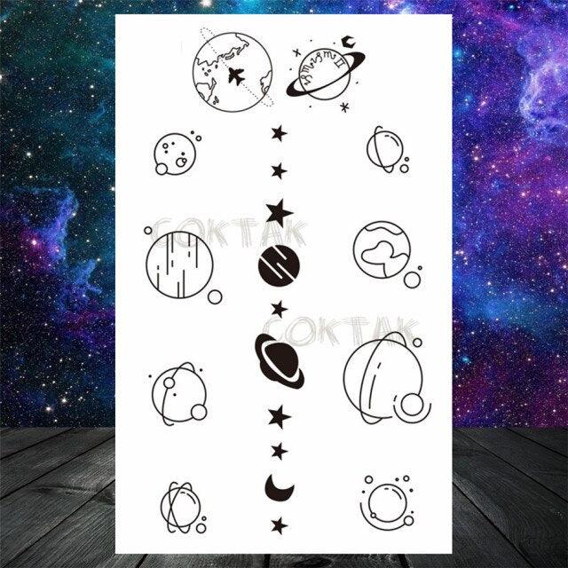 Realistic Small Planets Temporary Tattoos Arm Waterpoof Black Sticker Space Planets For Girls And Boys - STEVVEX Beauty - 103, Arm Tattoo, Beauty, Big Tattoo, Black Tattoos, Body Tattoo, Boys Tattoo, Carnival Tattoo, Children Tattoo, Fashion Tattoo, Girls Tattoo, Leg Tattoo, Luxury Tattoo, Modern Tatoos, Party Tattoo, Planet Tattoo, Planets Stickers, Sketch Tattoo, Small Tattoo, Space Tattoo, Stylish Tattoo, Tattoo, Waterproof Tattoo, Women Tattoo, Womens Tattoo - Stevvex.com