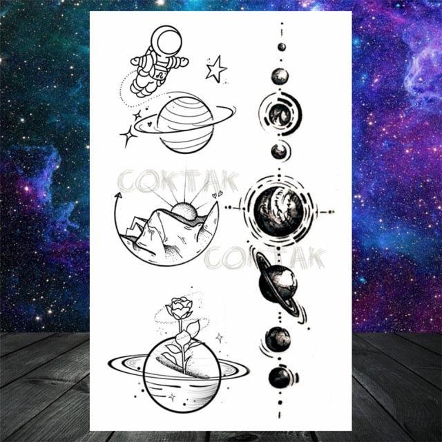 Realistic Small Planets Temporary Tattoos Arm Waterpoof Black Sticker Space Planets For Girls And Boys - STEVVEX Beauty - 103, Arm Tattoo, Beauty, Big Tattoo, Black Tattoos, Body Tattoo, Boys Tattoo, Carnival Tattoo, Children Tattoo, Fashion Tattoo, Girls Tattoo, Leg Tattoo, Luxury Tattoo, Modern Tatoos, Party Tattoo, Planet Tattoo, Planets Stickers, Sketch Tattoo, Small Tattoo, Space Tattoo, Stylish Tattoo, Tattoo, Waterproof Tattoo, Women Tattoo, Womens Tattoo - Stevvex.com