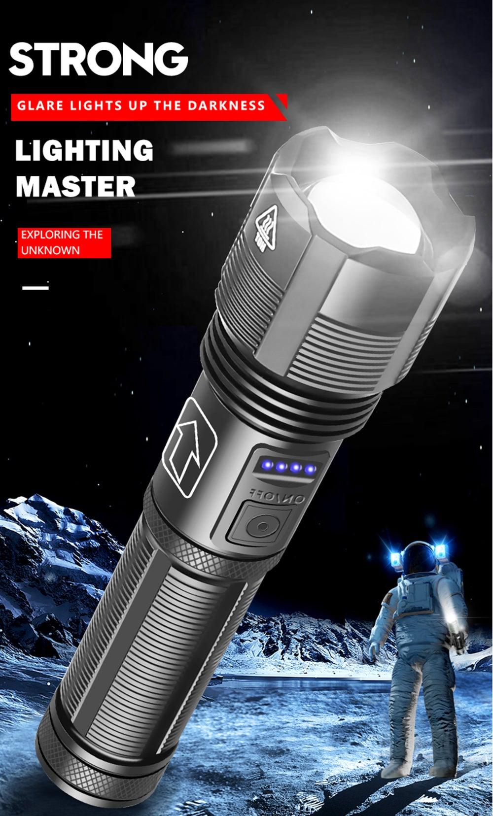 Rechargeable Adjustable Led Flashlights With High Lumen With Battery Display Super Bright Waterproof Flashlight 5 Lighting Modes For Adventure Hiking Camping Hunting New Design - STEVVEX LAMP - 200, Flashlight, Gadget, Headlamp, Headlight, lamp, LED Flashlight, LED Headlamp, LED Headlight, LED Headtorch, LED torchlight, Rechargeable Flashlight, Rechargeable Headlamp, Rechargeable Headlight, Rechargeable Headtorch, Rechargeable Torchlight - Stevvex.com