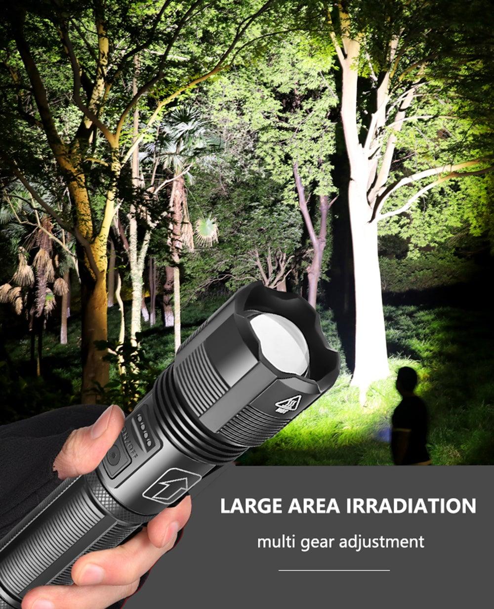 Rechargeable Adjustable Led Flashlights With High Lumen With Battery Display Super Bright Waterproof Flashlight 5 Lighting Modes For Adventure Hiking Camping Hunting New Design - STEVVEX LAMP - 200, Flashlight, Gadget, Headlamp, Headlight, lamp, LED Flashlight, LED Headlamp, LED Headlight, LED Headtorch, LED torchlight, Rechargeable Flashlight, Rechargeable Headlamp, Rechargeable Headlight, Rechargeable Headtorch, Rechargeable Torchlight - Stevvex.com