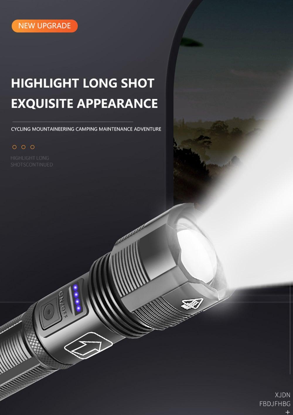 Rechargeable Adjustable Led Flashlights With High Lumen With Battery Display Super Bright Waterproof Flashlight 5 Lighting Modes For Adventure Hiking Camping Hunting New Design - STEVVEX LAMP - 200, Flashlight, Gadget, Headlamp, Headlight, lamp, LED Flashlight, LED Headlamp, LED Headlight, LED Headtorch, LED torchlight, Rechargeable Flashlight, Rechargeable Headlamp, Rechargeable Headlight, Rechargeable Headtorch, Rechargeable Torchlight - Stevvex.com