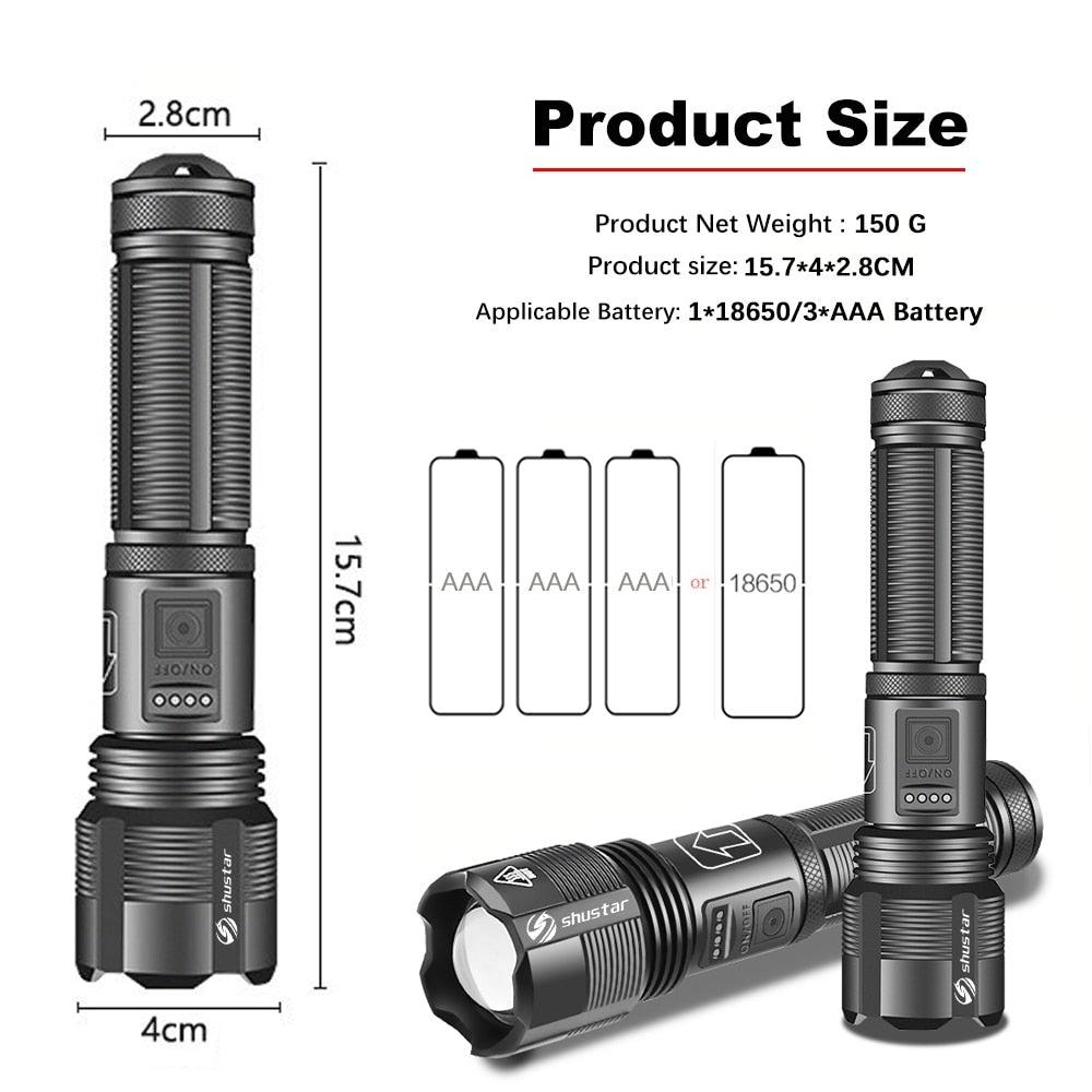 Rechargeable Adjustable Led Flashlights With High Lumen With Battery Display Super Bright Waterproof Flashlight 5 Lighting Modes For Adventure Hiking Camping Hunting New Design - STEVVEX LAMP - 200, Flashlight, Gadget, Headlamp, Headlight, lamp, LED Flashlight, LED Headlamp, LED Headlight, LED Headtorch, LED torchlight, Rechargeable Flashlight, Rechargeable Headlamp, Rechargeable Headlight, Rechargeable Headtorch, Rechargeable Torchlight - Stevvex.com