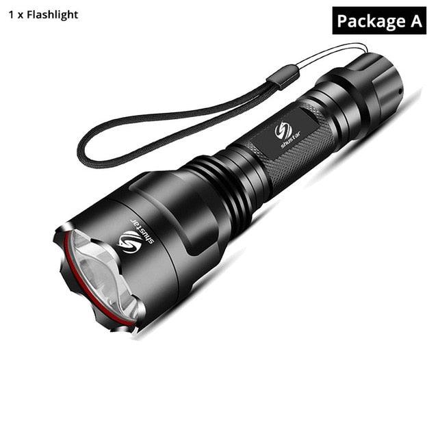 Rechargeable Adjustable Zoomable Waterproof LED Flashlight Super bright LED Tactical Torch Flashlight For Night Riding Camping Hiking Hunting & Indoor Activities - STEVVEX Lamp - 200, Bright Flashlight, Camping Flashlight, Camping lamp, Camping Torchlight, Flashlight, Rechargeable Flashlight, Rechargeable LED Flashlight, Rechargeable LED Torchlight, Rechargeable Torchlight, Waterproof Flashlight, Waterproof LED Flashlight, Waterproof LED Torchlight, Waterproof Torchlight - Stevvex.com