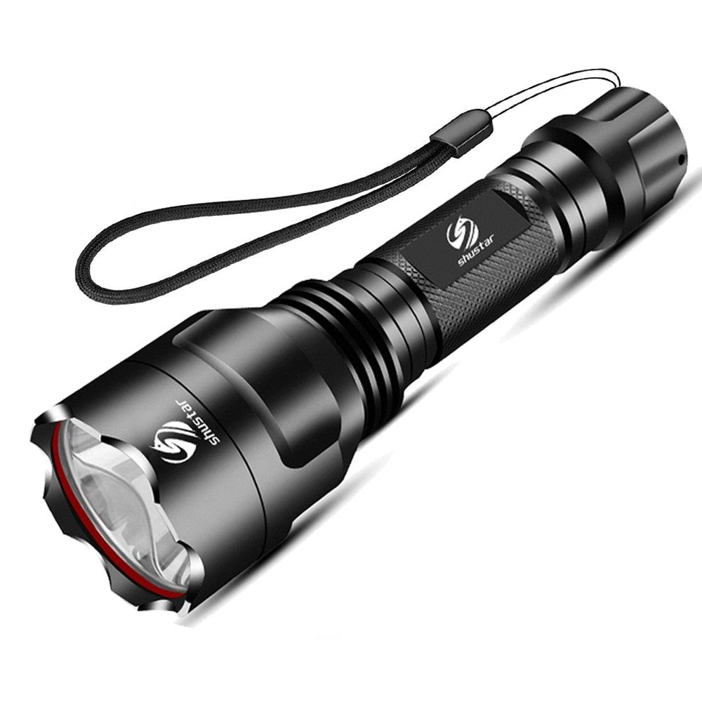 Rechargeable Adjustable Zoomable Waterproof LED Flashlight Super bright LED Tactical Torch Flashlight For Night Riding Camping Hiking Hunting & Indoor Activities - STEVVEX Lamp - 200, Bright Flashlight, Camping Flashlight, Camping lamp, Camping Torchlight, Flashlight, Rechargeable Flashlight, Rechargeable LED Flashlight, Rechargeable LED Torchlight, Rechargeable Torchlight, Waterproof Flashlight, Waterproof LED Flashlight, Waterproof LED Torchlight, Waterproof Torchlight - Stevvex.com