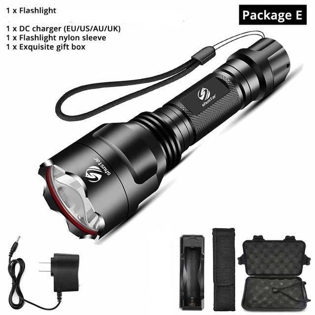 Rechargeable Adjustable Zoomable Waterproof LED Flashlight Super bright LED Tactical Torch Flashlight For Night Riding Camping Hiking Hunting & Indoor Activities - STEVVEX Lamp - 200, Bright Flashlight, Camping Flashlight, Camping lamp, Camping Torchlight, Flashlight, Rechargeable Flashlight, Rechargeable LED Flashlight, Rechargeable LED Torchlight, Rechargeable Torchlight, Waterproof Flashlight, Waterproof LED Flashlight, Waterproof LED Torchlight, Waterproof Torchlight - Stevvex.com