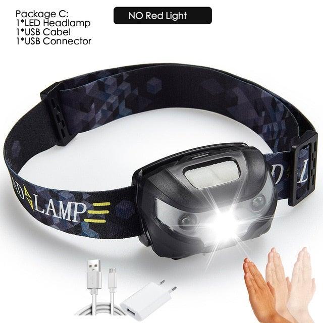 Rechargeable LED Powerfull Headlamp Flashlight USB Waterproof Headlamp Motion Body Sensor Headlight For Adults & Kids Camping Flashlight Outdoors Camping Running Biking Fishing - STEVVEX Lamp - 200, Flashlight, Gadget, Headlamp, Headlight, lamp, LED Flashlight, LED Headlamp, LED Headlight, Rechargeable Flashlight, Rechargeable Headlamp, Rechargeable Headlight, Rechargeable Torchlight, USB Flashlight, USB Headlight - Stevvex.com