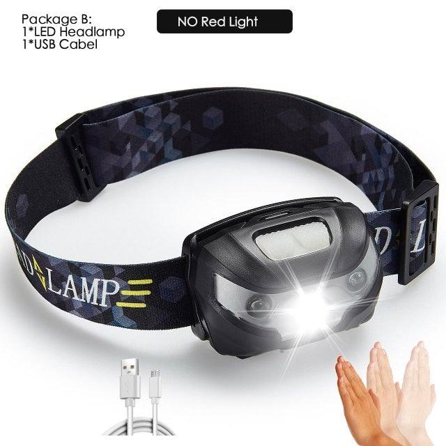 Rechargeable LED Powerfull Headlamp Flashlight USB Waterproof Headlamp Motion Body Sensor Headlight For Adults & Kids Camping Flashlight Outdoors Camping Running Biking Fishing - STEVVEX Lamp - 200, Flashlight, Gadget, Headlamp, Headlight, lamp, LED Flashlight, LED Headlamp, LED Headlight, Rechargeable Flashlight, Rechargeable Headlamp, Rechargeable Headlight, Rechargeable Torchlight, USB Flashlight, USB Headlight - Stevvex.com