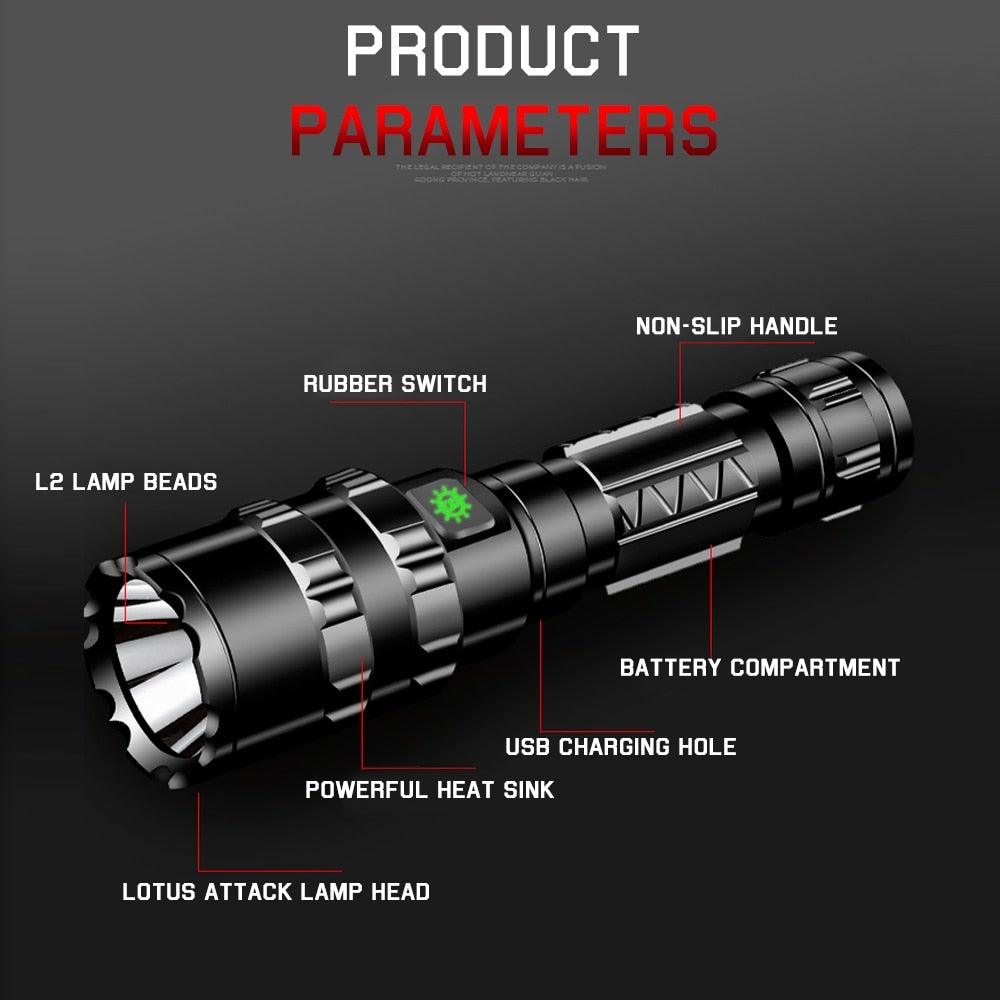 Rechargeable LED Tactical Flashlights Waterproof Powerful High Lumen Super Bright Power LED Aluminum Flashlight For Hiking Outdoor Camping Fishing Jogging Running HouseholdPowerful Light - STEVVEX Lamp - 200, Flashlight, Gadget, Headlamp, Headlight, lamp, Rechargeable Flashlight, Rechargeable Headlamp, Rechargeable Headlight, Rechargeable Headtorch, Rechargeable Torchlight, Torchlight, Waterproof Flashlight, Waterproof Headlamp, Waterproof Headlight, Waterproof Headtorch, Waterproof Torchlight - Stevvex.com