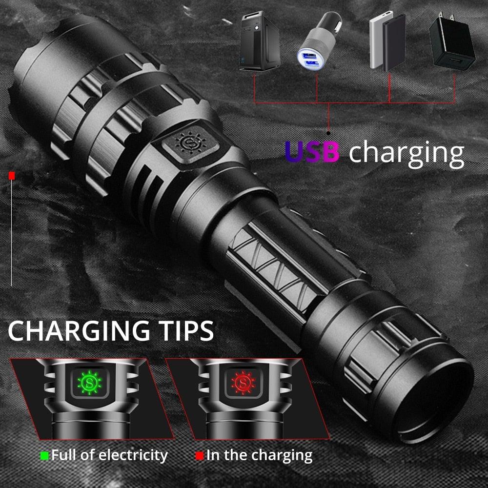 Rechargeable LED Tactical Flashlights Waterproof Powerful High Lumen Super Bright Power LED Aluminum Flashlight For Hiking Outdoor Camping Fishing Jogging Running HouseholdPowerful Light - STEVVEX Lamp - 200, Flashlight, Gadget, Headlamp, Headlight, lamp, Rechargeable Flashlight, Rechargeable Headlamp, Rechargeable Headlight, Rechargeable Headtorch, Rechargeable Torchlight, Torchlight, Waterproof Flashlight, Waterproof Headlamp, Waterproof Headlight, Waterproof Headtorch, Waterproof Torchlight - Stevvex.com