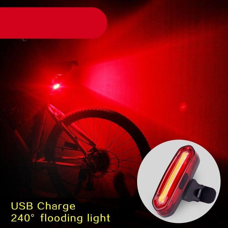 Rechargeable LED USB Mountain Bike Tail Light Taillight Safety Warning Bicycle Rear Light Bicycle Lamp Red High Intensity Rear LED Accessories Fits On Any Road Bikes Helmets