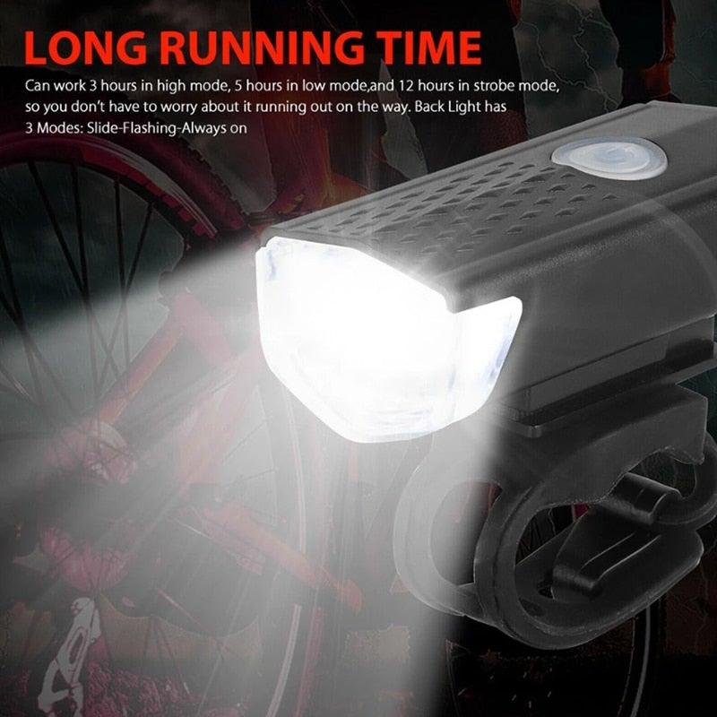 Rechargeable USB Bike Light Bicycle Front Rear Back Taillight Cycling Headlight Bicycle Lamp Flashlight Powerful Front And Back Lights Bicycle Accessories For Night Riding Cycling Safety Best Headlight With USB Tail