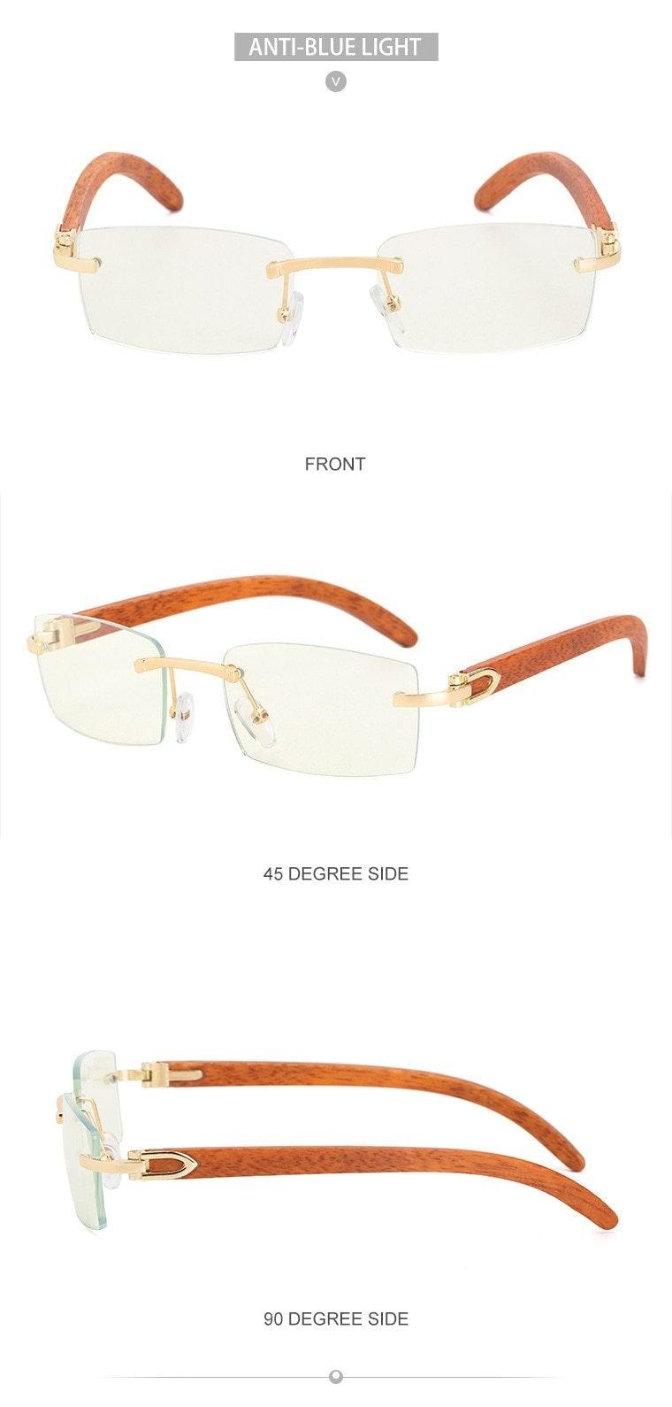 Rectangle Sunglasses for Men/Women Small Rimless Square Shade Eyewear  Sunglasses For Men Super Clear Rimless Sunglasses  Classic Driving Square Sunglasses