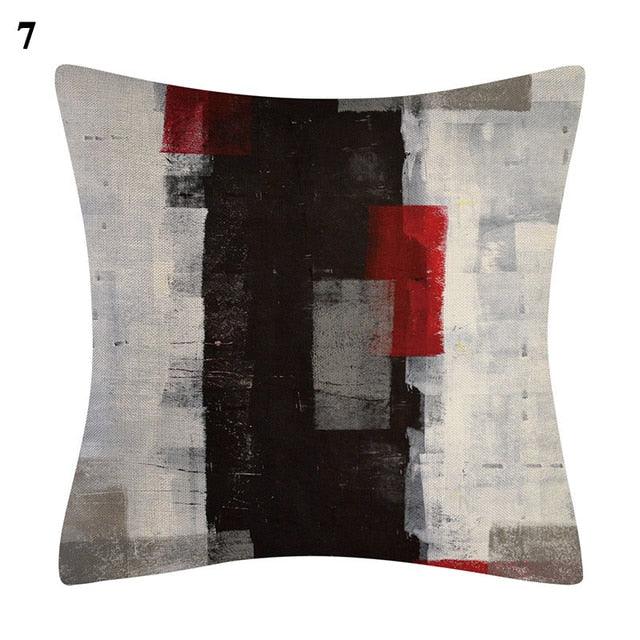 Red Abstract Cushion Cover Geometric Pillow Cases Sofa Decorative Modern Abstract Painting Pillow Case Beautiful Cushion Covers  Fashion Pillowcase Pillow Cover