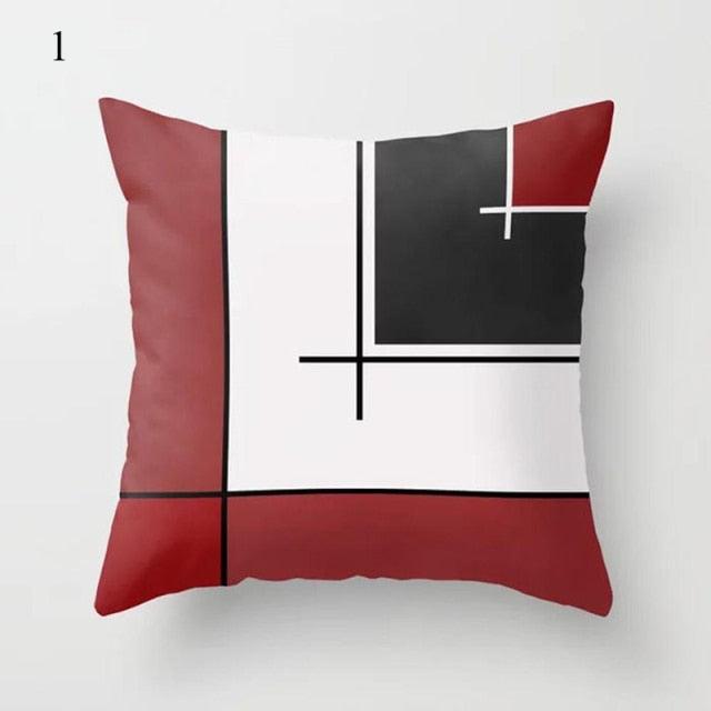 Red Abstract Cushion Cover Geometric Pillow Cases Sofa Decorative Modern Abstract Painting Pillow Case Beautiful Cushion Covers  Fashion Pillowcase Pillow Cover