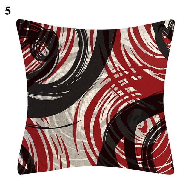 Red Abstract Cushion Cover Geometric Pillow Cases Sofa Decorative Modern Abstract Painting Pillow Case Beautiful Cushion Covers  Fashion Pillowcase Pillow Cover