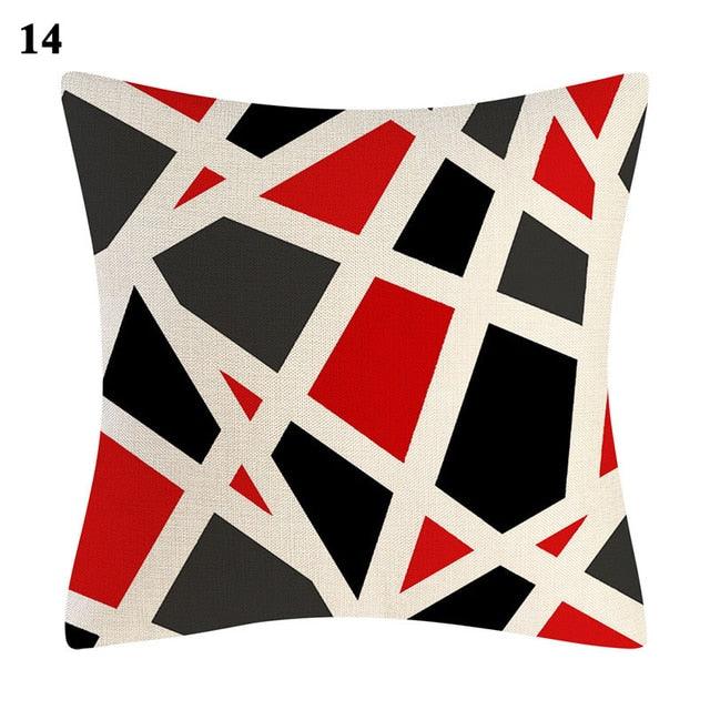 Red Abstract Cushion Cover Geometric Pillow Cases Sofa Decorative Modern Abstract Painting Pillow Case Beautiful Cushion Covers  Fashion Pillowcase Pillow Cover