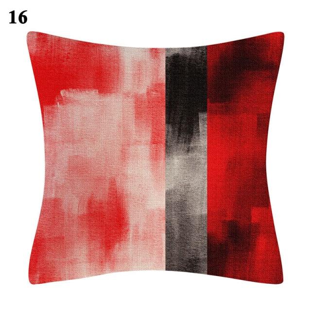 Red Abstract Cushion Cover Geometric Pillow Cases Sofa Decorative Modern Abstract Painting Pillow Case Beautiful Cushion Covers  Fashion Pillowcase Pillow Cover