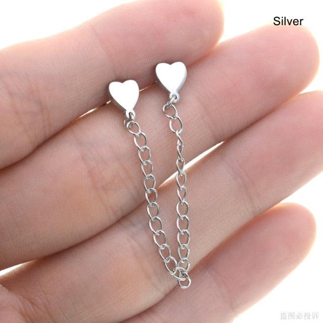 Red Clear White Zircon Heart Tragus Helix Piercing Nose Jewelry Stainless Steel Nose Rings Lobe Earrings Nose Rings Earrings Septum Ring Tragus Piercing Earring Stud Stainless Steel Tassel Earrings Ear Piercing Women Jewelry