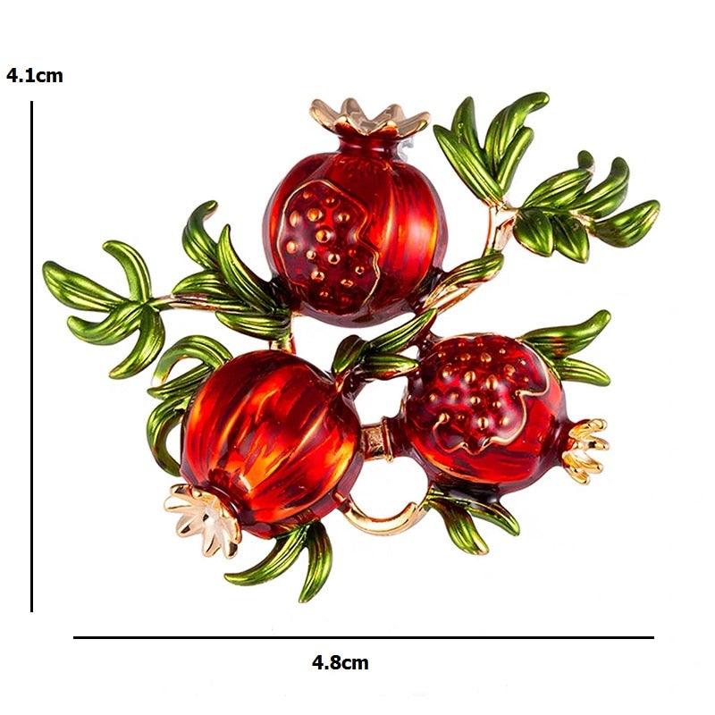 Red Pomegranate Brooches For Women Unique Red Brooches For Women Alloy Fruits Casual Weddings Brooch Pins Gifts Rhinestone Brooches Weddings Office Elegant Brooch Alloy Casual Brooch Cute Gifts