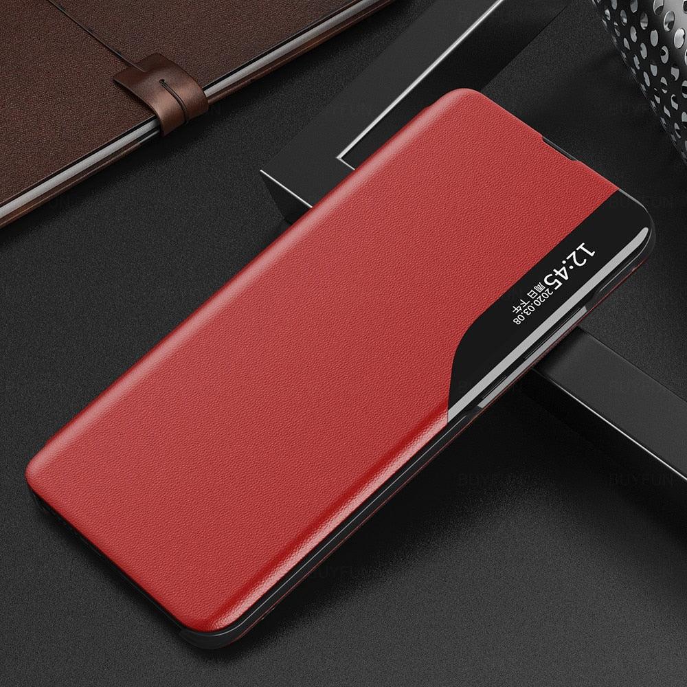 Redmi 10C Case Smart View Side Leather Flip Phone Cover For Xiaomi Redmi 10C Magnetic Book Stand Redmi 10C 10 C C10 Premium PU Leather Smart Sleep/Wake Up Function Smart View Window Business Phone Cover for Xiaomi