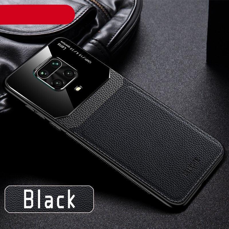 Redmi Note9 Pro Case Silicone Frame PU Leather Cover For Xiaomi Redmi Note 9S 9 Pro Max 9T 8T 7 8 Pro 2021 Xiomi Cases Protective Cover with Camera Protector Hard PC and Ultra Thin Anti-Scratch Phone Case