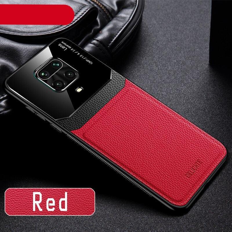 Redmi Note9 Pro Case Silicone Frame PU Leather Cover For Xiaomi Redmi Note 9S 9 Pro Max 9T 8T 7 8 Pro 2021 Xiomi Cases Protective Cover with Camera Protector Hard PC and Ultra Thin Anti-Scratch Phone Case