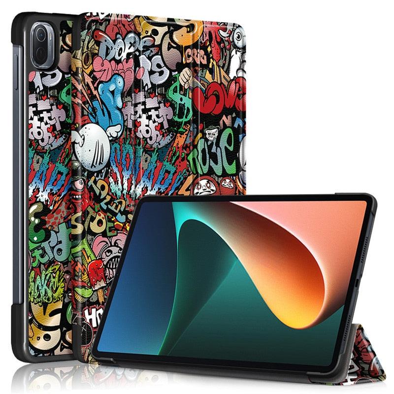 Redmi pad 2022 10.6 For Tablet Xiaomi Pad 5 Case Kids Folding Smart Cover Leather Protective Cover Mi Pad 5 Pro Case Stand Function Leather Case Cover Printed High Quality Leather Protective Cover