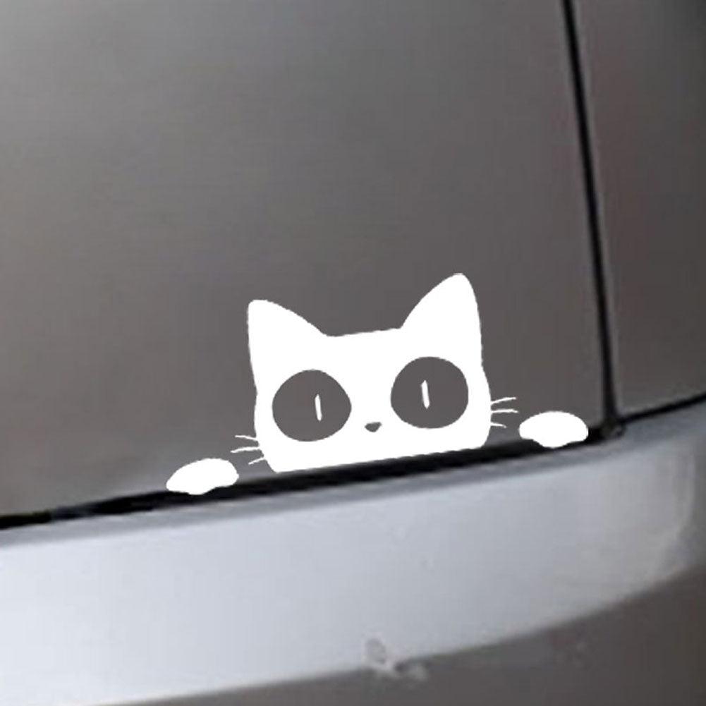 Reflective Peeking Cat Animal Car Styling Decorative Stickers Auto Window Decals Reflective PET Cartoon Car Vinyl Sticker Decal Car Accessories  Cat Watching Vinyl Reflective Decals Waterproof Funny Self-Adhesive for Car Window Bumper Laptop Motorcycle