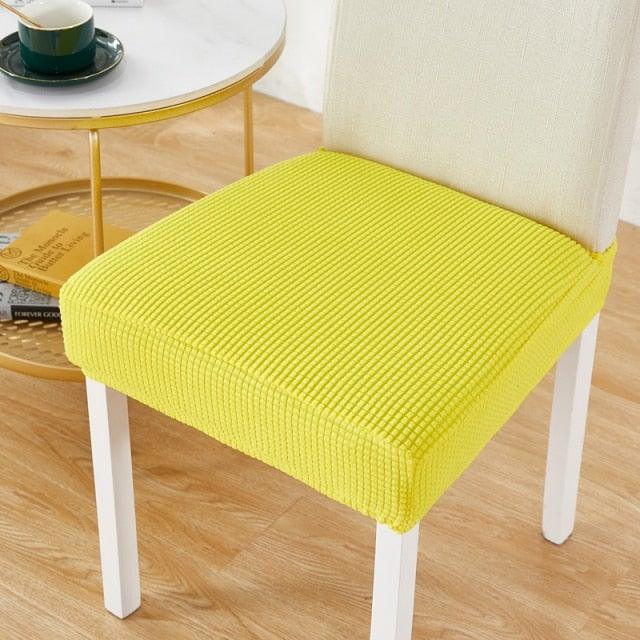 Removable Washable Anti-Dust Dinning Room Chair Seat Cushion Elastic Solid Printed Seat Cover For Chair Slipcovers For Dining Room Chair Protector Chair Cover Thick Stretch Chair Cover Removable Washable Dining Room Chair Protector Cover Seat Slipcover