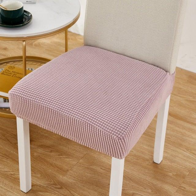 Removable Washable Anti-Dust Dinning Room Chair Seat Cushion Elastic Solid Printed Seat Cover For Chair Slipcovers For Dining Room Chair Protector Chair Cover Thick Stretch Chair Cover Removable Washable Dining Room Chair Protector Cover Seat Slipcover