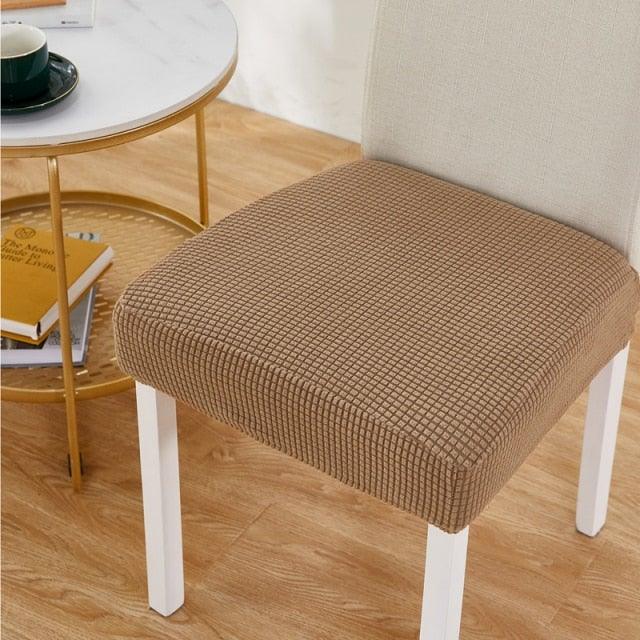 Removable Washable Anti-Dust Dinning Room Chair Seat Cushion Elastic Solid Printed Seat Cover For Chair Slipcovers For Dining Room Chair Protector Chair Cover Thick Stretch Chair Cover Removable Washable Dining Room Chair Protector Cover Seat Slipcover