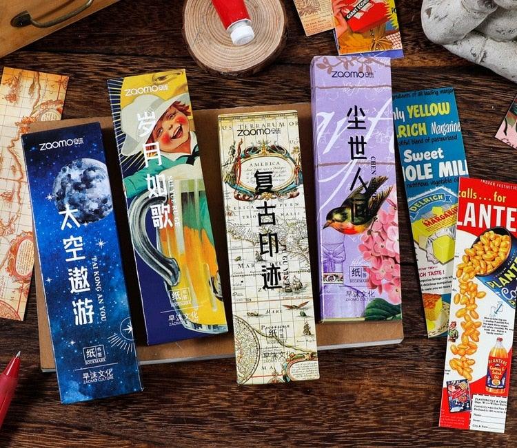 Retro Image Collection Paper Bookmarks Bookmarks For Books Share Book Markers Tab For Books Stationery Creative Poetic Bookmarks Painting Style Bookmarks Literary Bookmarks Message Cards Book Notes Paper Page Holder Reading Bookmarks For Women Men Kids