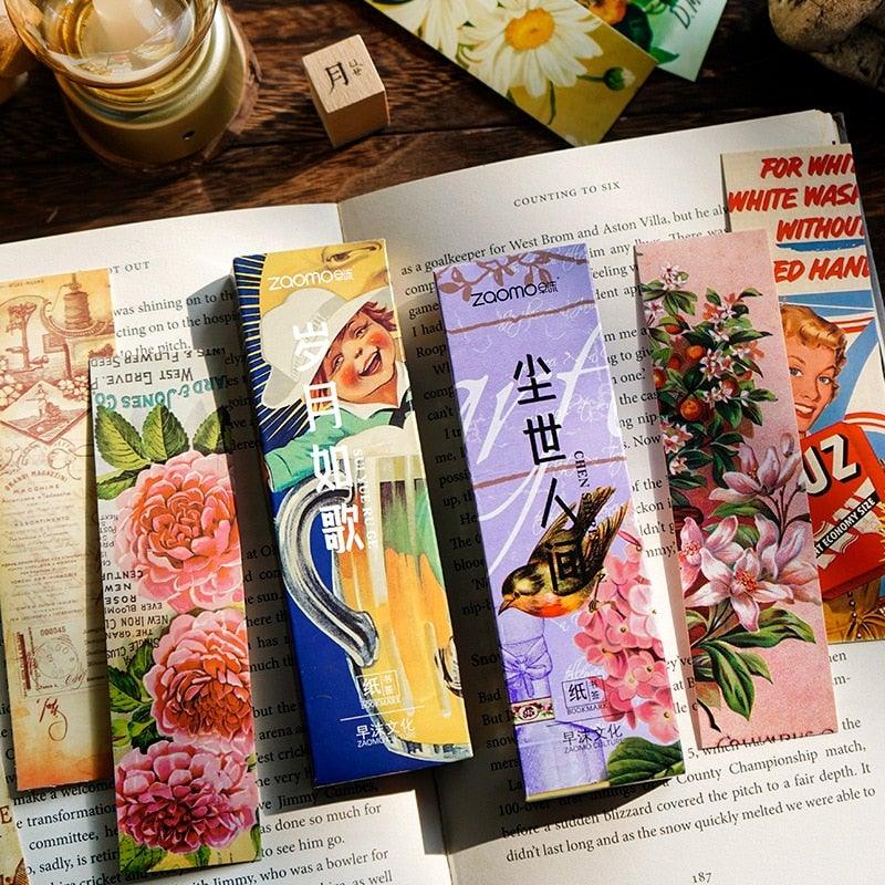 Retro Image Collection Paper Bookmarks Bookmarks For Books Share Book Markers Tab For Books Stationery Creative Poetic Bookmarks Painting Style Bookmarks Literary Bookmarks Message Cards Book Notes Paper Page Holder Reading Bookmarks For Women Men Kids