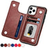 Retro PU Flip Leather Case For iPhone 14 13 12 11 Pro Max Multi Card Holder Case Cover Card Holder Leather Card Double Magnetic Closure Durable Iphone Cover