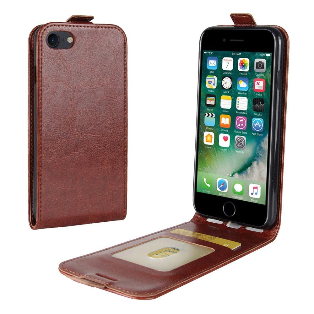 Retro PU Leather Shockproof Magnetic Wallet Flip Case Cover with Card Slot Holder for for iPhone Flip Leather Case for iPhone 12 Mini 6S 7 8+ 6 Plus Luxury Phone Cover for iPhone 11 Pro XR XS Max SE Flip Cases