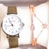 Retro Trendy Atmosphere Quartz Watch Fashion Casual Female Student Watch Ultra Thin Digital Dial Woman Children Set Bracelet Watch Leather Band Luxury Quartz Watches Fashion Creative Watch