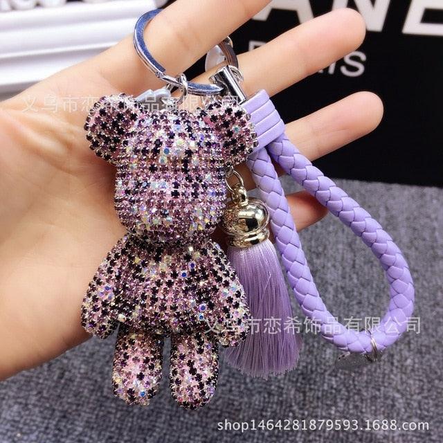 Rhinestone Keychains Teddy Bear Keychain Cartoon Bear Keychain Rhinestone Keychains Pearl Bow Bling Bear Keychain Car Tassel Key Chain Ring Holder Pendant For Bag Charm Rhinestone Sparkly Bling Keychains Car Accessories - ALLURELATION - 551, Bear Keychain, Bear Rhinestone Keychain, keychain, Rhinestone Keychains, Rhinestone Sparkly Bling Keychains, Sparkly Bling Keychains, Teddy Bear Keychain - Stevvex.com