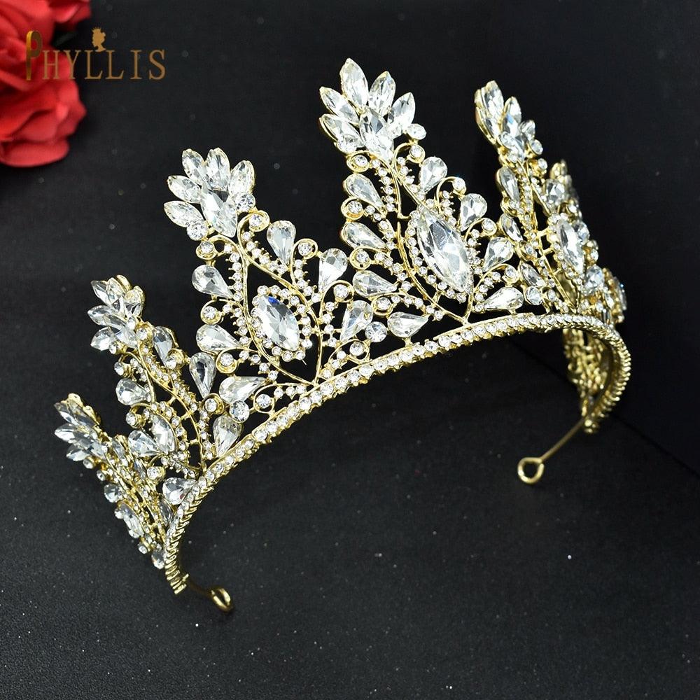 Rhinestone Wedding Crown Crystal Bridal Hair Accessories Zirconia Women Tiara Baroque Headband Bride Queen Headwear  Princess Crowns And Tiaras For Little Girls  Tiara For Little Girls Wedding Party Birthday Photography Accessories