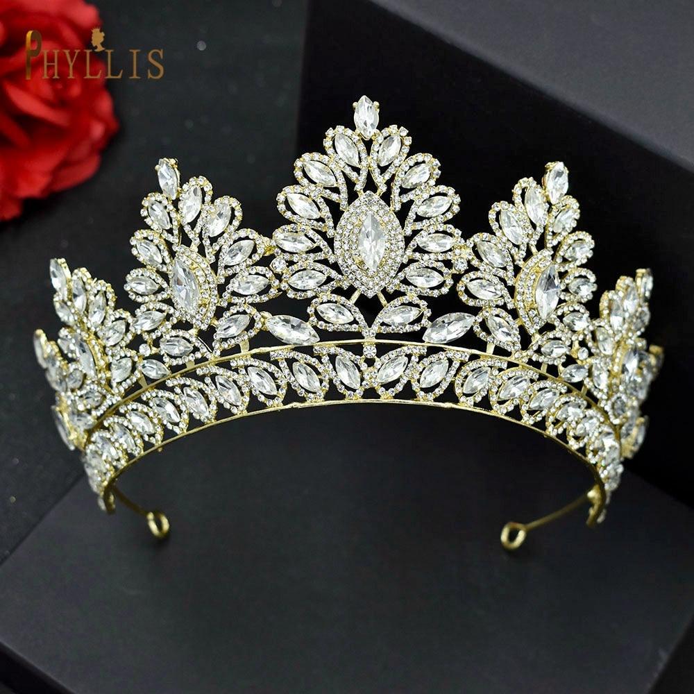 Rhinestone Wedding Crown Crystal Bridal Hair Accessories Zirconia Women Tiara Baroque Headband Bride Queen Headwear  Princess Crowns And Tiaras For Little Girls  Tiara For Little Girls Wedding Party Birthday Photography Accessories