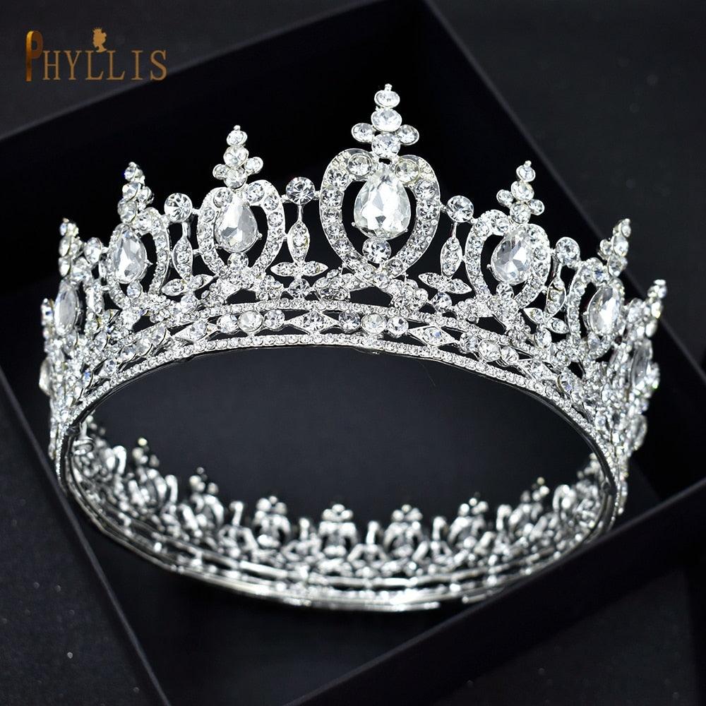 Rhinestone Wedding Crown Crystal Bridal Hair Accessories Zirconia Women Tiara Baroque Headband Bride Queen Headwear  Princess Crowns And Tiaras For Little Girls  Tiara For Little Girls Wedding Party Birthday Photography Accessories